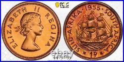 Penny 1955 South Africa Coin Proof PCGS PR-67 RD