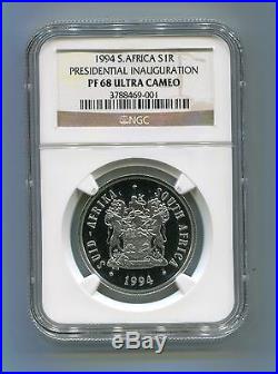 Proof 68 Mandela Ngc Pf68 South Africa Inauguration 1994 R1 Coin Super Rare Coin