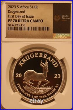 Proof Set Krugerrand Silver 1oz NGC PF70 First Day of Issue. 999 Fine 2023&2024