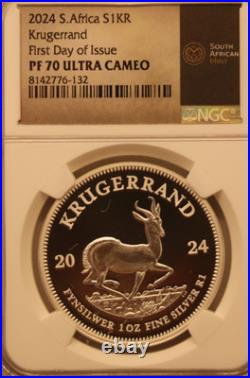 Proof Set Krugerrand Silver 1oz NGC PF70 First Day of Issue. 999 Fine 2023&2024
