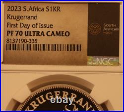Proof Set Krugerrand Silver 1oz NGC PF70 First Day of Issue. 999 Fine 2023&2024