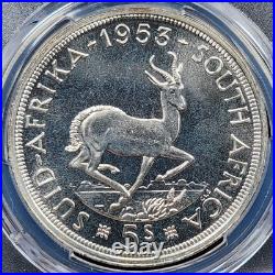 Proof Silver 1953 South Africa 5 Shillings PCGS PR66