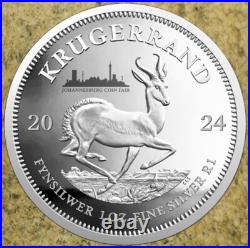Proof Silver Krugerrand 2024. Johannesburg Privy. Original SA Mint Box. Cert#307