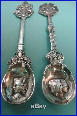 RARE Box set Queen Royal visit South Africa Flamingo Cape Sterling silver spoons