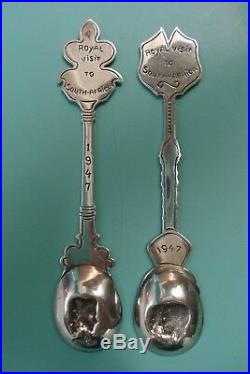 RARE Box set Queen Royal visit South Africa Flamingo Cape Sterling silver spoons