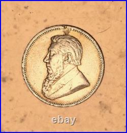 RARE (Gold Patina) SILVER COIN 1893 South African 2 Shilling Coin F-VF