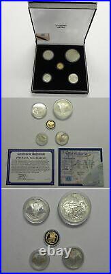 RARE South Africa 5-Coin 1996 Natura Gold And 2002 Silver Elephant Set in Box