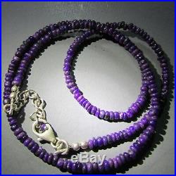RARE purple NATURAL SUGILITE Semi-GEL STERLING SILVER bead NECKLACE gems New Buy