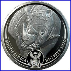 RHINO and KRUGERRAND with Privy Mark 2 x 1 oz Proof Silver Coins Set SA 2020