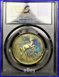 Rainbow Toned Trueview 1967 PCGS PR65 South Africa Silver Rand 1R PQ Color Proof
