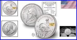 Random 1 oz Brilliant Uncirculated Silver Krugerrand Certified Authentic