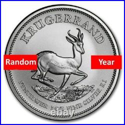 Random Year South Africa 1 oz 999 Fine Silver Krugerrand Coin BU