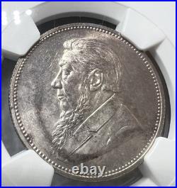 Rare 1895 Paul Kruger South Africa Silver 2 Shillings 2S NGC MS63 Scarce
