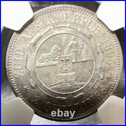 Rare 1895 Paul Kruger South Africa Silver 2 Shillings 2S NGC MS63 Scarce
