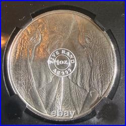 Rare 2019 South Africa Big Five Elephant 1 Oz Silver NGC MS70 FDOI