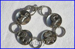 Rare Birger Haglund South Africa Silver Safari Animals Necklace Bracelet Earring