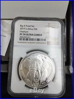 Rare PF70 FR 2019 South Africa 2-Coin Silver Krugerrand & Elephant Proof Set