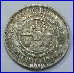 Rare South Africa 1894 2 Shillings Key Date Boer War Sterling Silver Kruger Coin