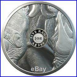 Rhino & Krugerrand Privy South Africa 2020 2 X 5 Rand 1 Oz Proof Silver Coin