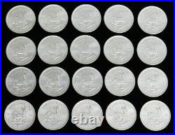 Roll Of (20) 2021 Silver South Africa 1 Oz Krugerrand Coins Bu+