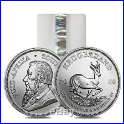 Roll of 25 2020 South Africa 1 oz Silver Krugerrand BU (Tube, Lot of 25)
