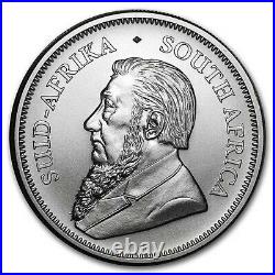 Roll of 25-2021 1 oz South African Krugerrand. 999 Silver BU Coin (25 Coins) NEW