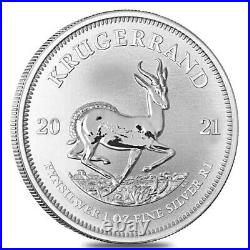 Roll of 25 2021 South Africa 1 oz Silver Krugerrand BU (Tube, Lot of 25)