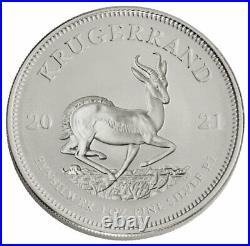 Roll of 25 2021 South Africa 1 oz Silver Krugerrand R1 Coins GEM BU