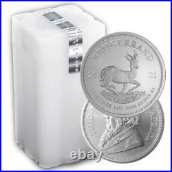 Roll of 25 2021 South Africa Silver Krugerrand 1 oz BU