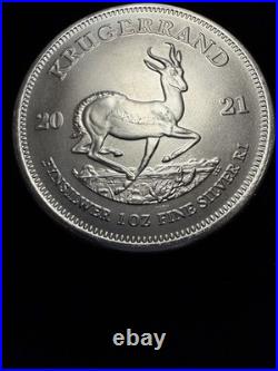 Roll of 25 2021 South Africa Silver Krugerrand 1 oz BU