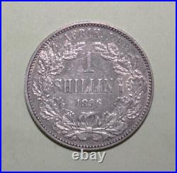 S10 South Africa 1 Shilling 1896 Extremely Fine + Silver Coin Key Date