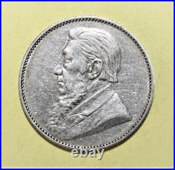 S8 South Africa 1 Shilling 1896 Extremely Fine + Silver Coin Key Date