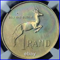 SASA 1976 South Africa 1 Rand Silver Proof ngc pf65 Beautifully Toned