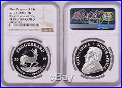 SET 2019 SOUTH AFRICA SILVER KRUGERRAND PROOF ngc PF70 spacecraft PRIVY & R2