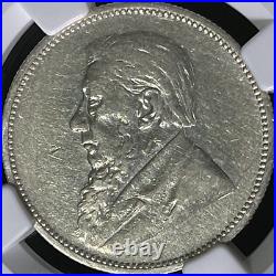 SOUTH AFRICA. 1894, 2 Shillings, Silver NGC XF ZAR, RARE, Key Date