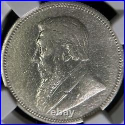 SOUTH AFRICA. 1894, 2 Shillings, Silver NGC XF ZAR, RARE, Key Date