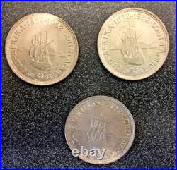 SOUTH AFRICA 1952 GEORGE VI 300 Years of Cape SILVER 5 SHILLINGS CROWN COINS