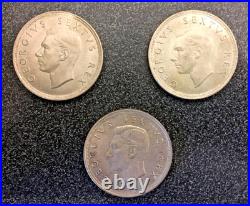 SOUTH AFRICA 1952 GEORGE VI 300 Years of Cape SILVER 5 SHILLINGS CROWN COINS