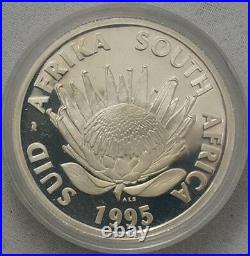 SOUTH AFRICA 1 Rand 1995 Silver Proof Steam Locomotive Train