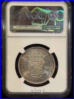 SOUTH AFRICA 2-1/2 Shillings 1949 KM#39.1 Mintage 1,891, NGC MS63 UNC RARE. D1