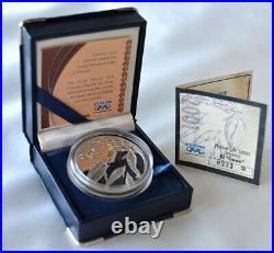SOUTH AFRICA 2 Rand 2001 Silver Proof'Marine Life Dolphins' Mtg. 2,987 Box/CoA