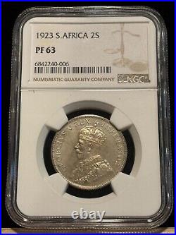 SOUTH AFRICA 2 Shillings 1923, NGC PF 63 Choice UNC / PROOF, 1402 Mintage. X4