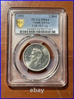 SOUTH AFRICA 2 Shillings 1952 PCGS PR 64