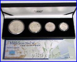 SOUTH AFRICA 5-50 Cents 2002 Silver Proof Set Wildlife Elephant