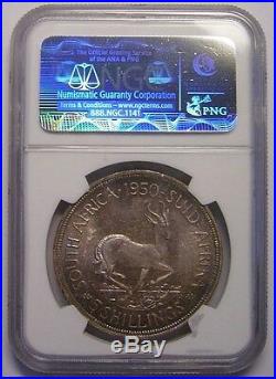 SOUTH AFRICA 5 Shillings 1950 Silver NGC PF66 Rainbow toned only 500 minted Rare