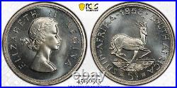 SOUTH AFRICA 5 Shillings 1953 PCGS PL 67 Superb Gem BU SA Crown Sized Coin 5A