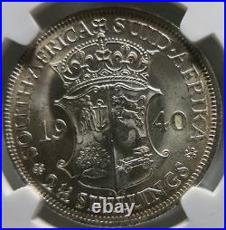 SOUTH AFRICA Britain 2 1/2 shillings 1940 NGC MS 63 UNC George VI