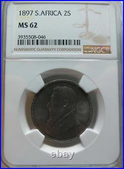 SOUTH AFRICA Britain 2 shillings 1897 NGC MS 62 UNC George VI