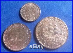 SOUTH AFRICA KEY date 1959 9pc proof set in RSM plush case 6 silver toned