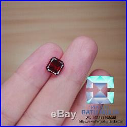 SPARKLING! RED Diamond 2.01 cts Big Table with SILVER Ring Handmade Microsetting